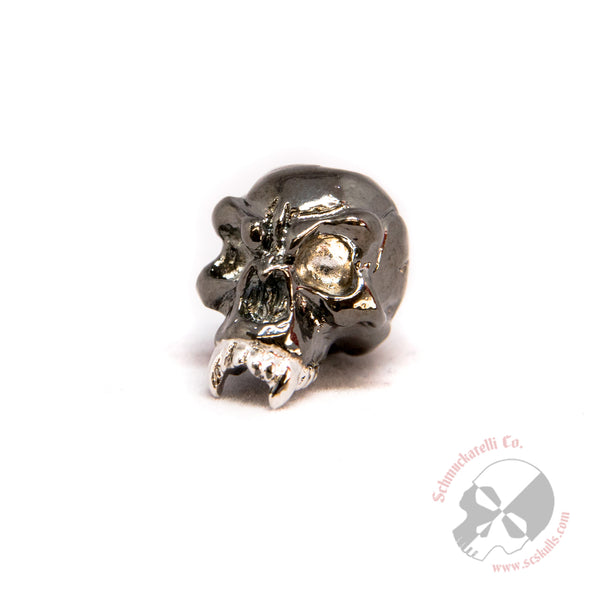 Fang Skull Bead - Split Finish Hematite and Rhodium