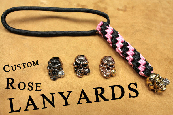 Custom Rose Lanyard - Black + Color of Your Choice
