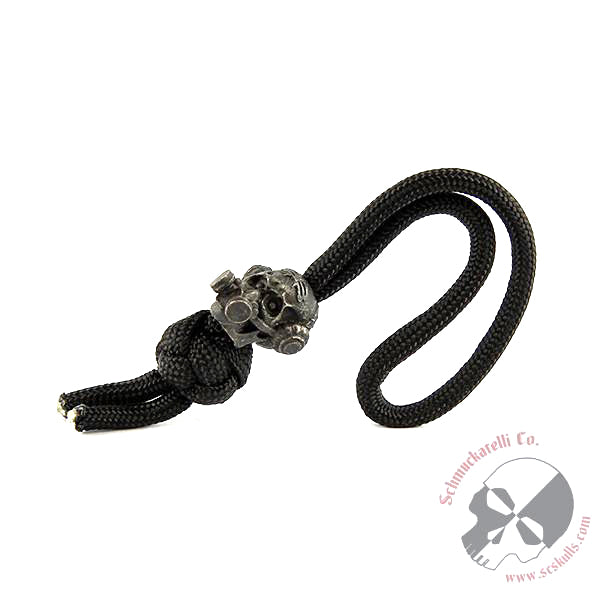 Brous Gas Mask Skull Diamond Knot Zipper Pull