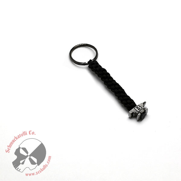 Buck Anvil Bead Mini Key Fob - Black with Pewter Bead