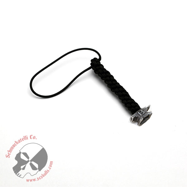 Buck Anvil Bead Mini Lanyard - Black with  Black Bead