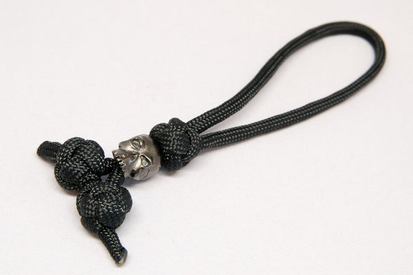 Classic Triple Diamond Knot Zipper Pull Hematite Matte - Closeout