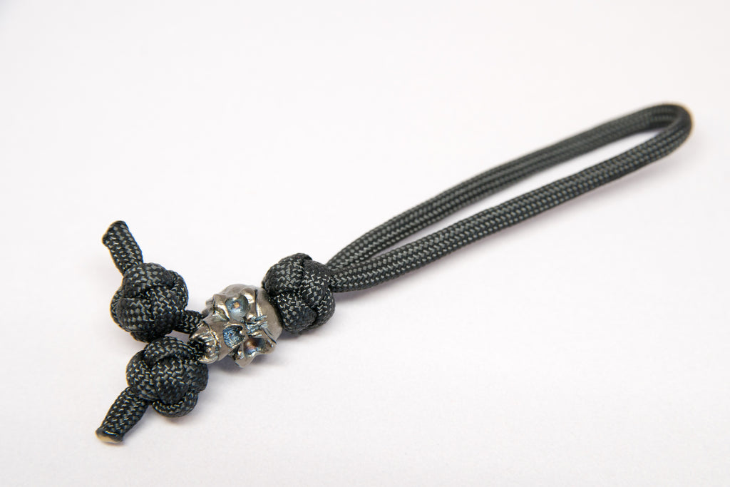 Fang Triple Diamond Knot Zipper Pull Hematite Matte - Closeout