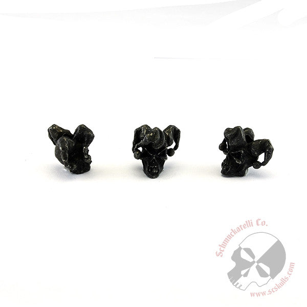 Jester Mini Skull Bead 1/8" Hole - 3 Per Package