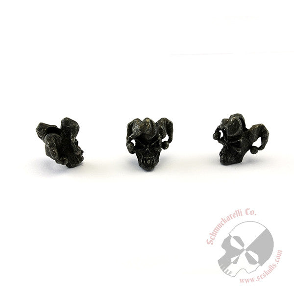 Jester Mini Skull Bead 3/16" Hole - 3 Per Package