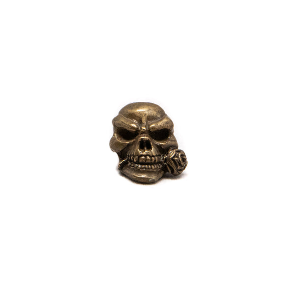 Rose Skull Bead - Solid Bronze