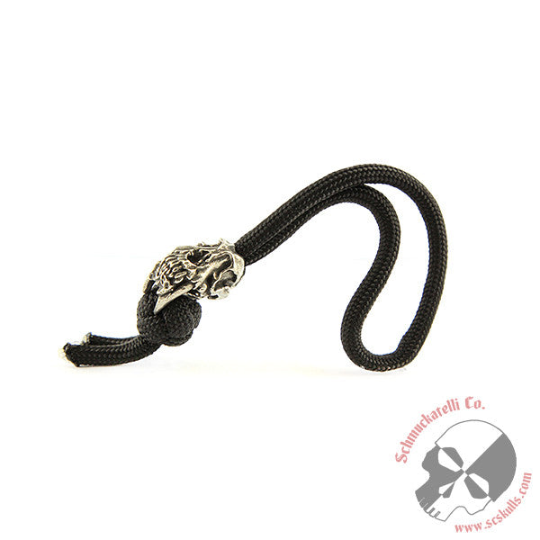 Sabretooth Skull Diamond Knot Zipper Pull