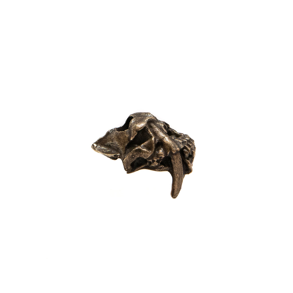 Sabretooth Skull Bead - Solid Oil Rubbed Bronze