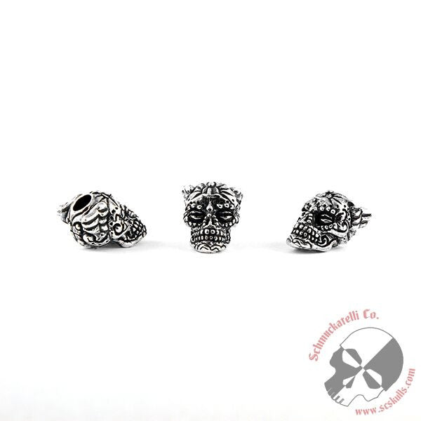 Aquilo Sugar Skull Bead - Solid Sterling Silver