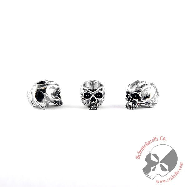 Cyber Skull Bead (3/16" Hole) - Solid Sterling Silver