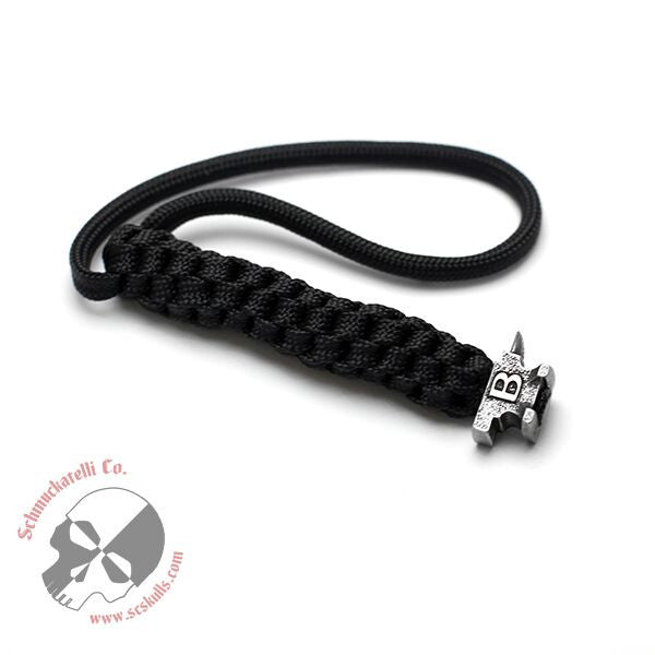 Buck Anvil Pewter Bead Lanyard - Black