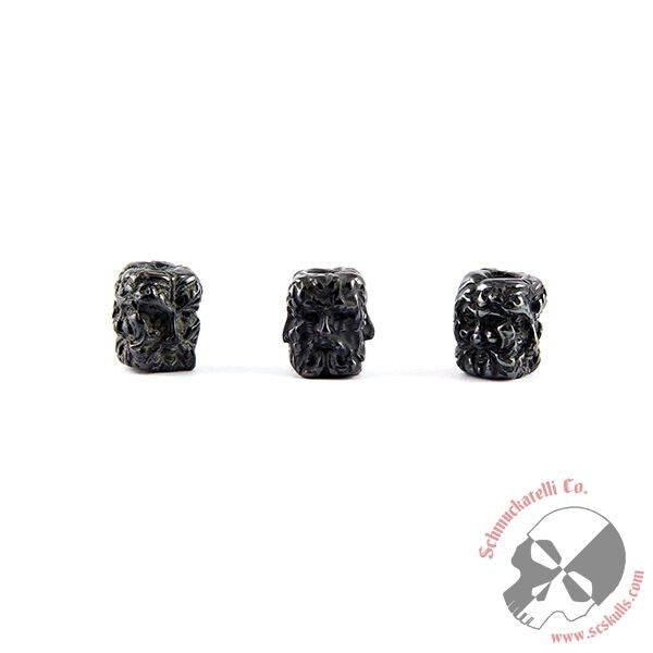 Green Man Bead - Black Titanium