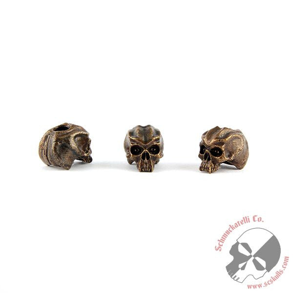 Cyber Skull Bead (3/16" Hole) - Solid Oil Rubbed Bronze